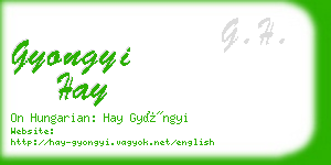 gyongyi hay business card